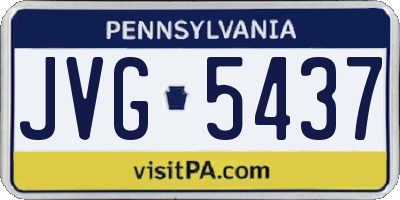 PA license plate JVG5437