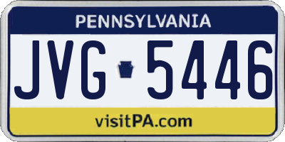 PA license plate JVG5446