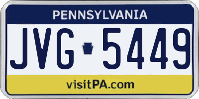 PA license plate JVG5449