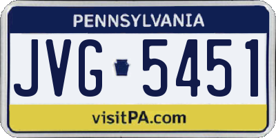 PA license plate JVG5451