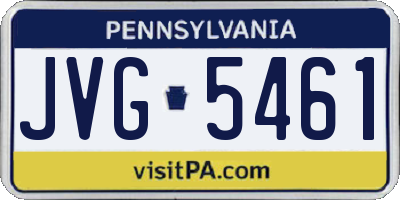 PA license plate JVG5461