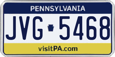 PA license plate JVG5468