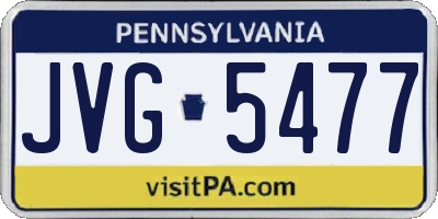 PA license plate JVG5477