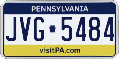 PA license plate JVG5484