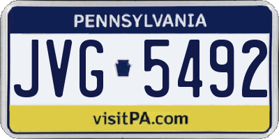 PA license plate JVG5492