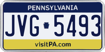 PA license plate JVG5493