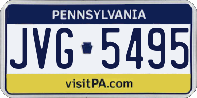 PA license plate JVG5495