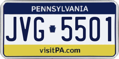 PA license plate JVG5501