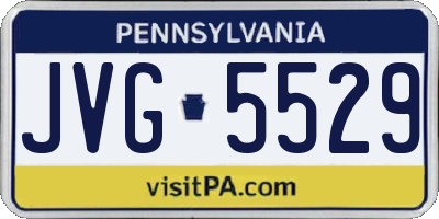PA license plate JVG5529