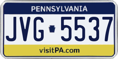 PA license plate JVG5537