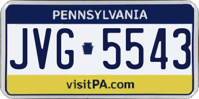 PA license plate JVG5543