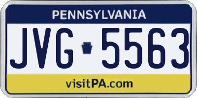 PA license plate JVG5563