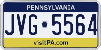 PA license plate JVG5564