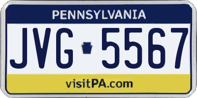 PA license plate JVG5567