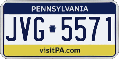 PA license plate JVG5571