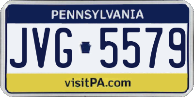 PA license plate JVG5579
