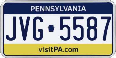 PA license plate JVG5587
