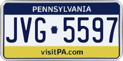 PA license plate JVG5597