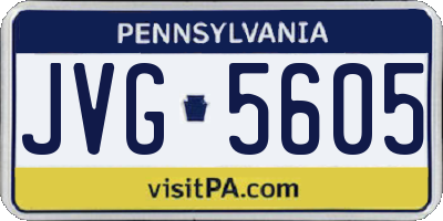 PA license plate JVG5605