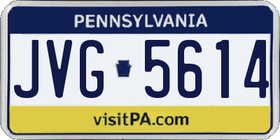 PA license plate JVG5614