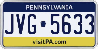 PA license plate JVG5633