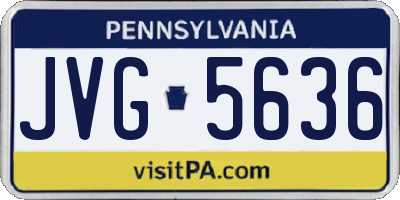 PA license plate JVG5636