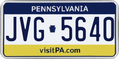 PA license plate JVG5640