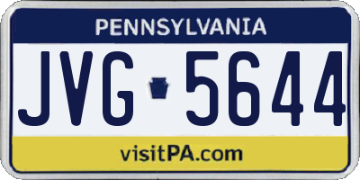 PA license plate JVG5644