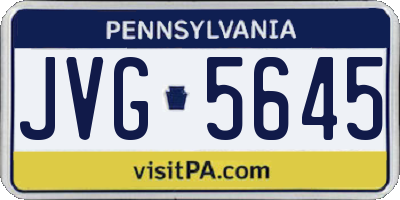 PA license plate JVG5645