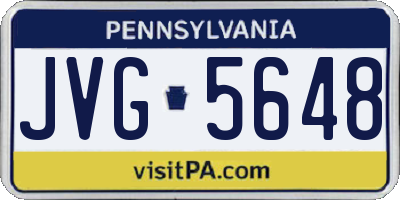PA license plate JVG5648