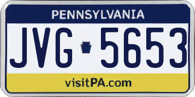 PA license plate JVG5653
