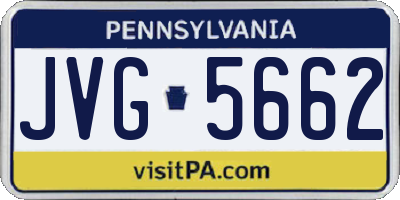 PA license plate JVG5662