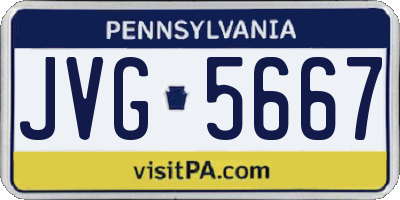 PA license plate JVG5667
