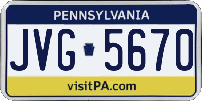 PA license plate JVG5670