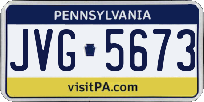 PA license plate JVG5673