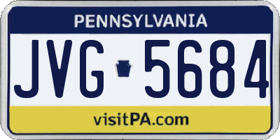 PA license plate JVG5684