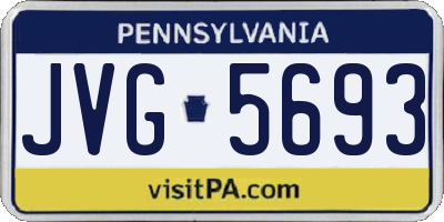 PA license plate JVG5693