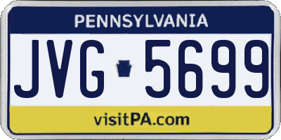 PA license plate JVG5699
