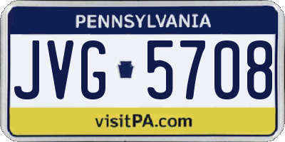 PA license plate JVG5708