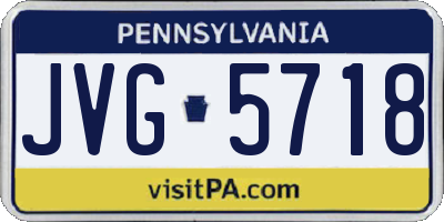 PA license plate JVG5718