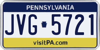 PA license plate JVG5721