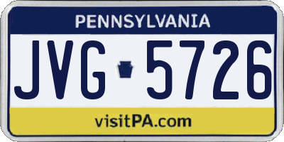 PA license plate JVG5726