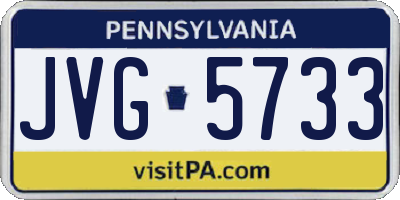 PA license plate JVG5733