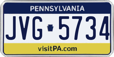 PA license plate JVG5734