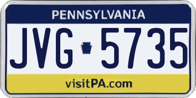 PA license plate JVG5735