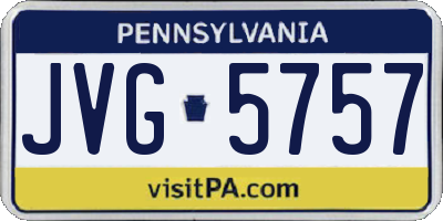 PA license plate JVG5757
