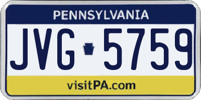 PA license plate JVG5759