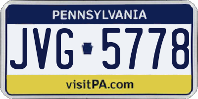 PA license plate JVG5778