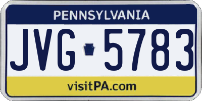PA license plate JVG5783