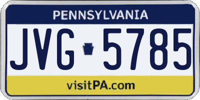 PA license plate JVG5785